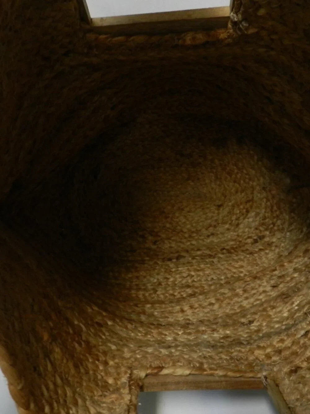 Twig & Arrow Jute large Hand painted tote bag carryall tan turquoise wood Summer - Picture 13 of 13